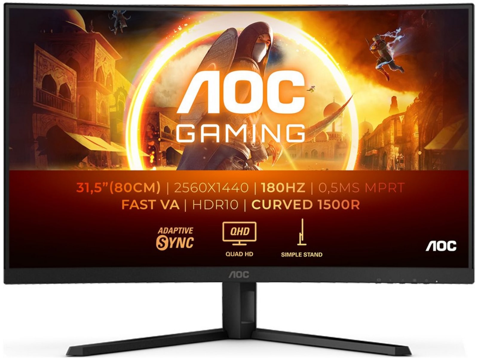 AOC 32" curved gamingskærm CQ32G4VE Gamingskærme