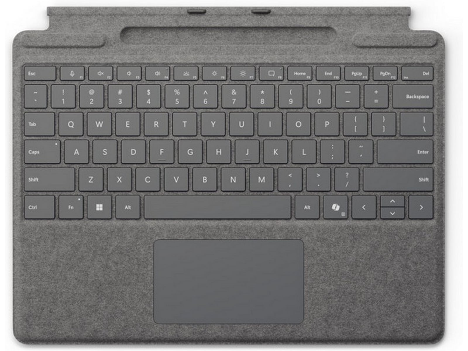 Microsoft Surface Pro-tastatur med penneopbevaring (platin) Tastatur og stylus