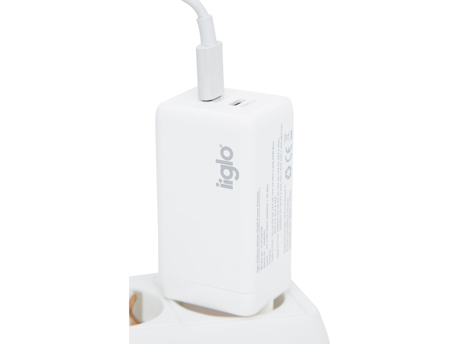 iiglo 65W Vægoplader (hvid) Mobilopladere