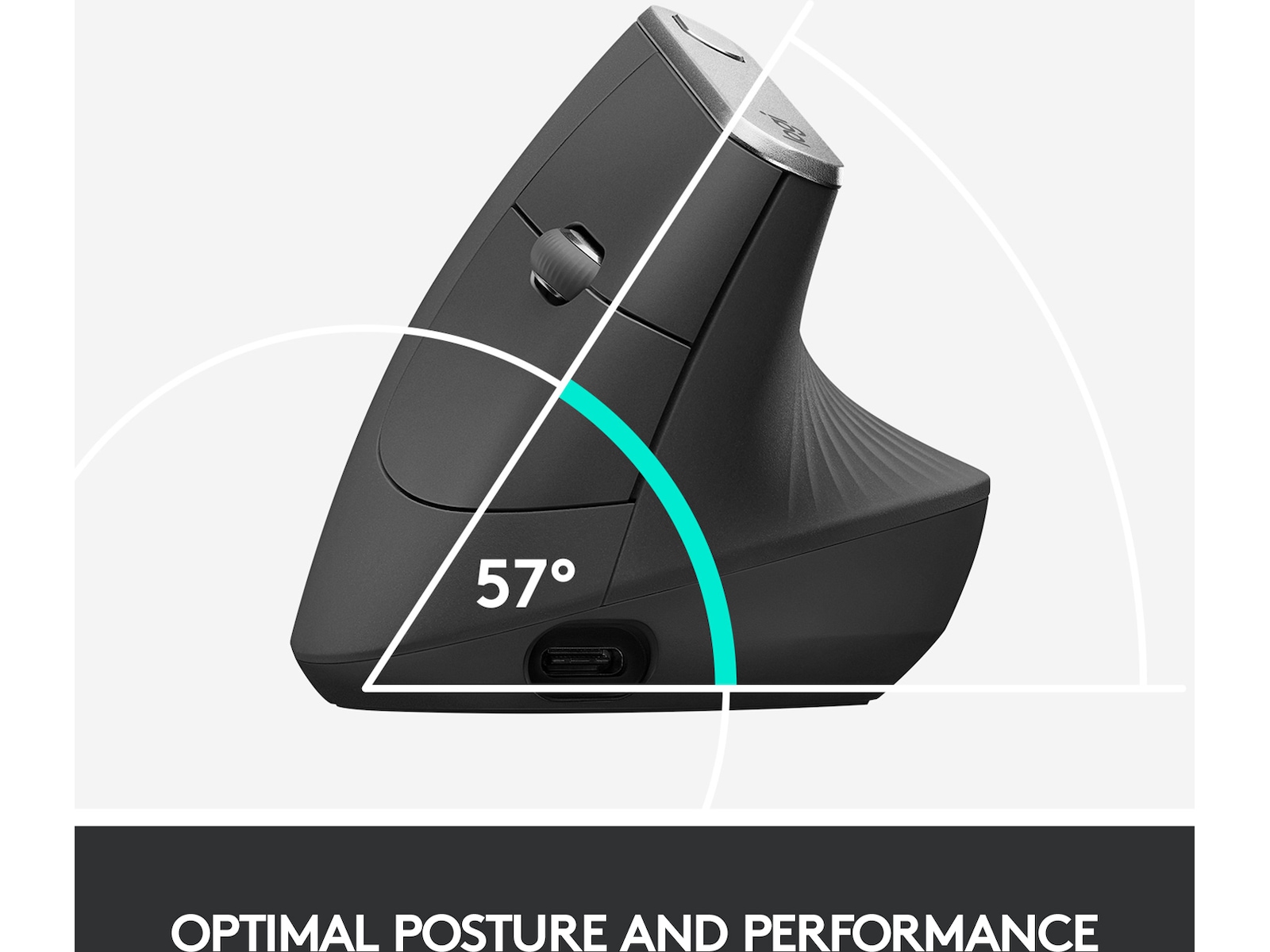 Logitech MX Vertical Trådløs Bluetooth Computermus Ergonomiske