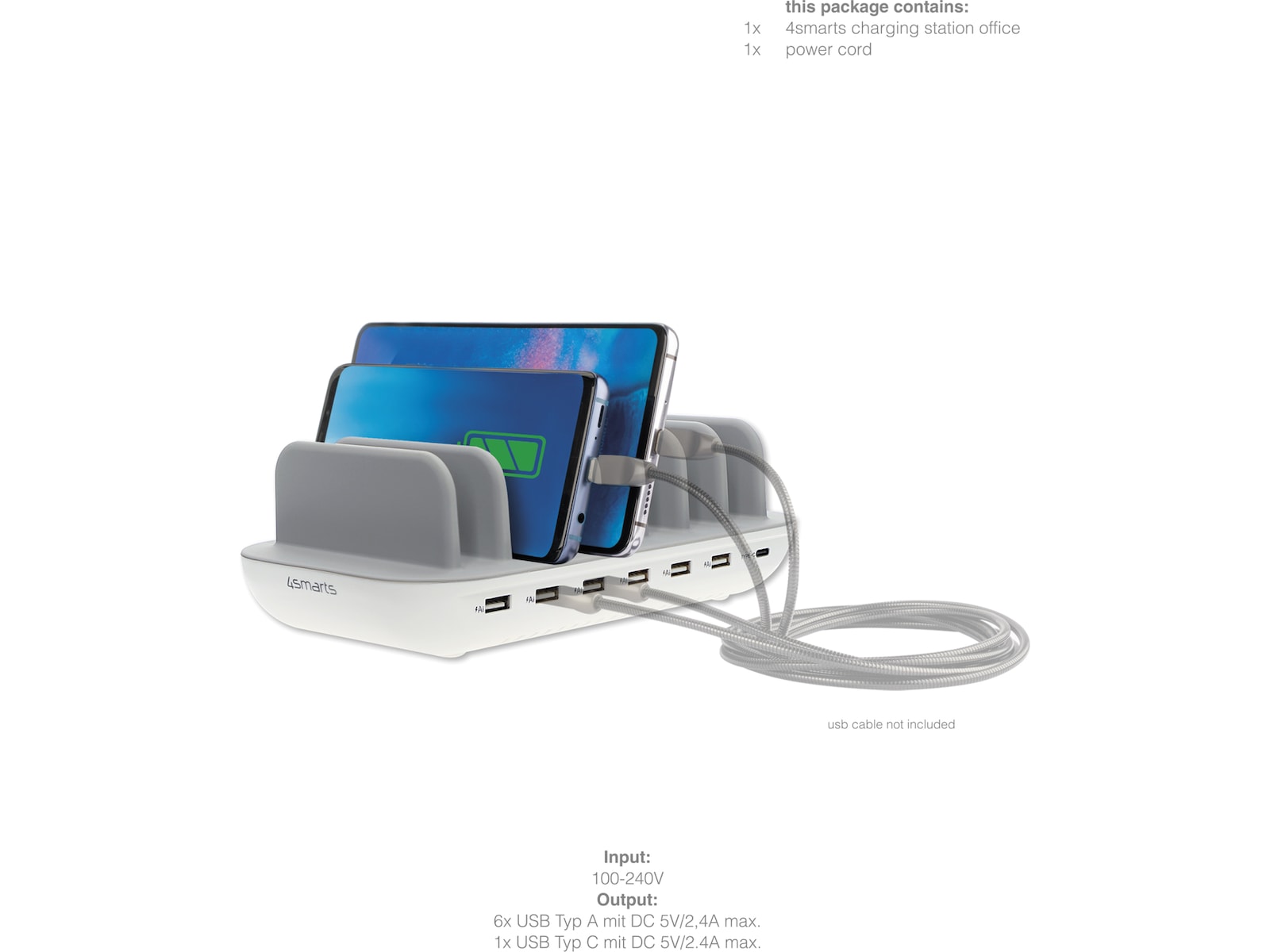4smarts Office 60W Ladestation (hvid) Mobilopladere