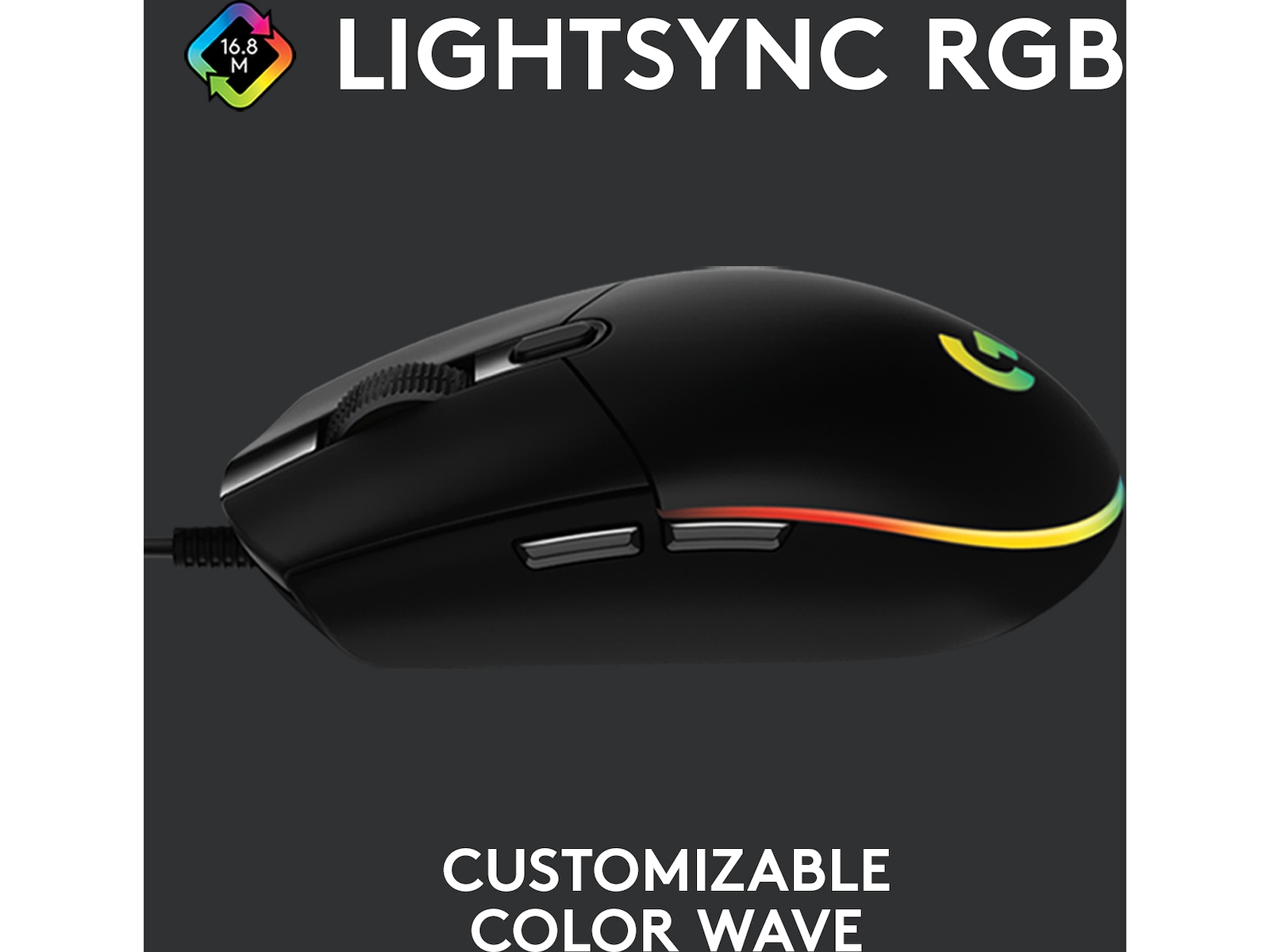 Logitech G203 Lightsync Gamingmus (sort) Gamingmus