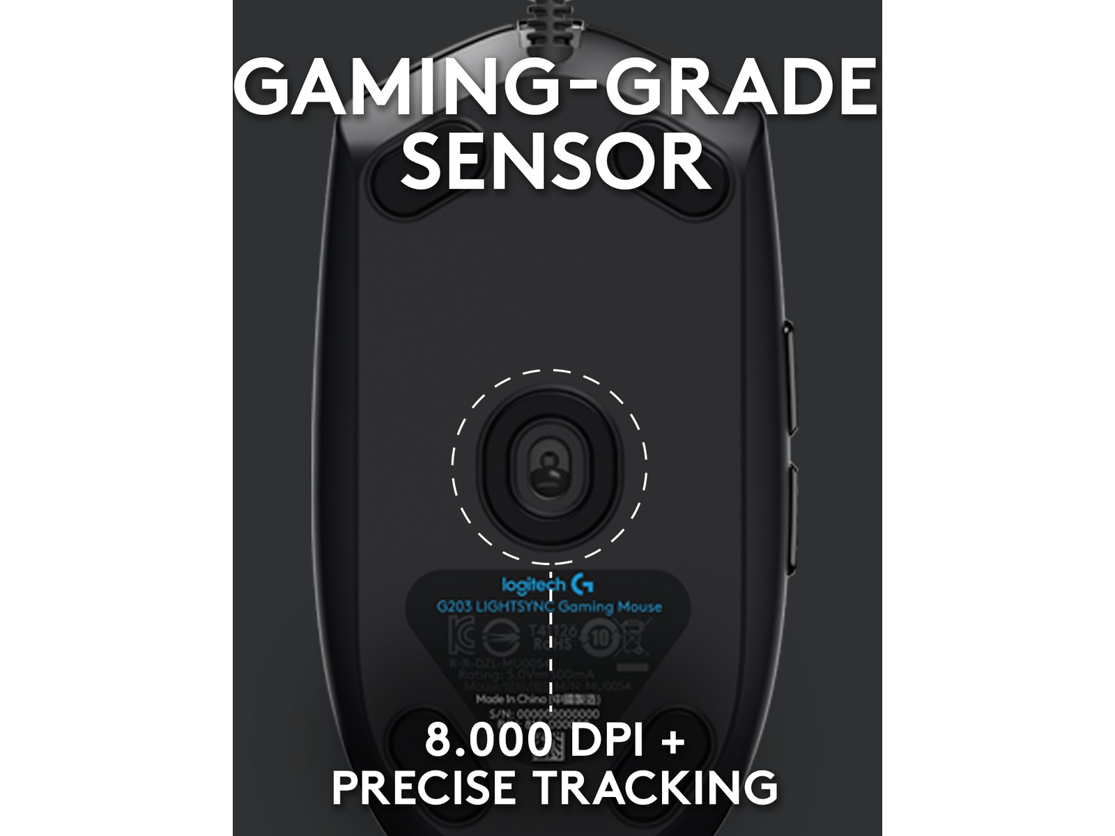 Logitech G203 Lightsync Gamingmus (sort) Gamingmus
