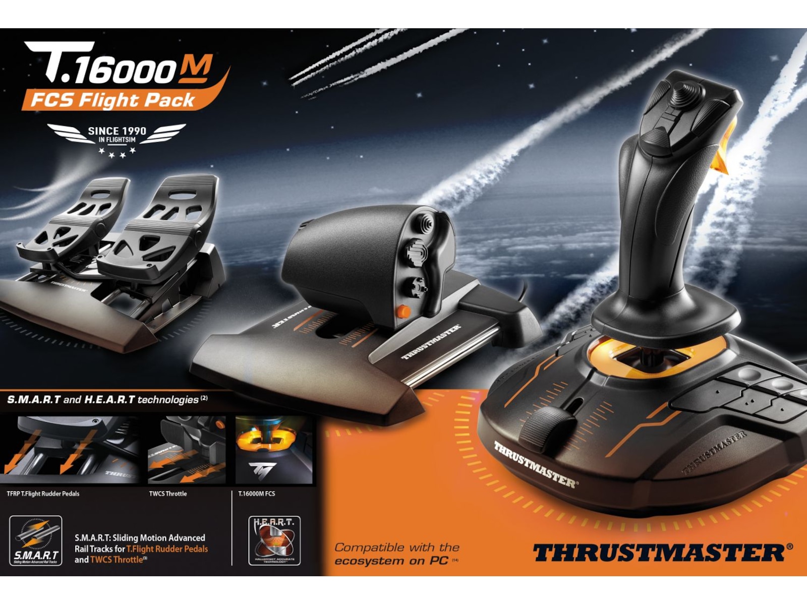 Thrustmaster T16000M Flight Pack - Joystick - Komplett.dk