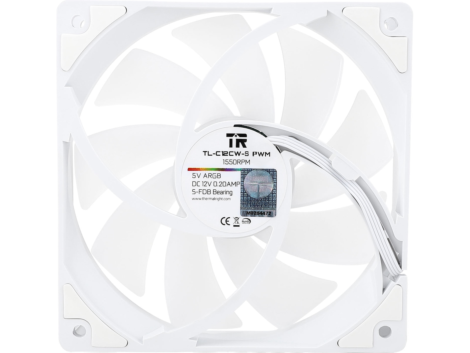 Thermalright TL-C12CW-S ARGB 120mm Ventilator 3-Pack (hvidt) Blæsere