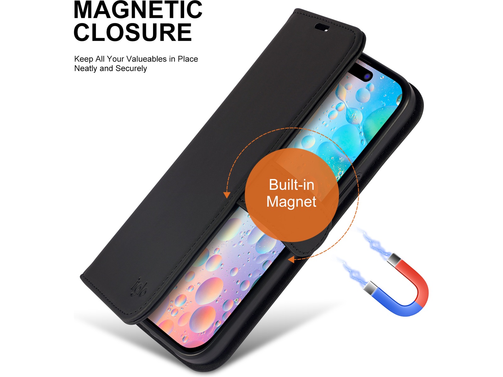 iiglo iPhone 15 Pro Max Wallet cover (sort) Mobilcover