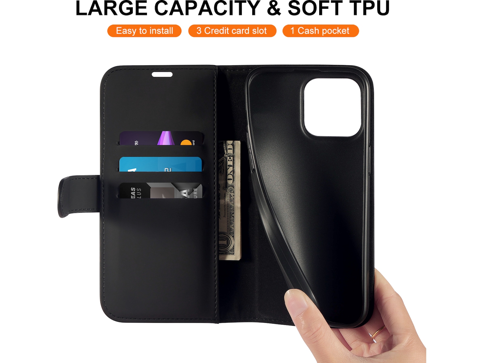 iiglo iPhone 15 Pro Max Wallet cover (sort) Mobilcover