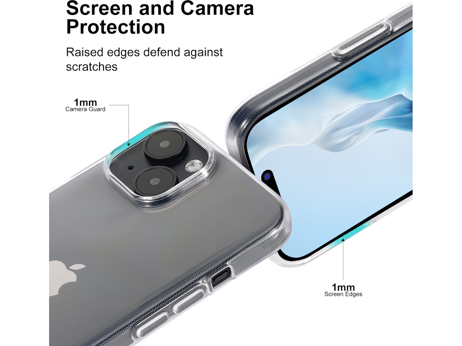 iiglo iPhone 15 / 14 Silikone cover (gennemsigtig) Mobilcover