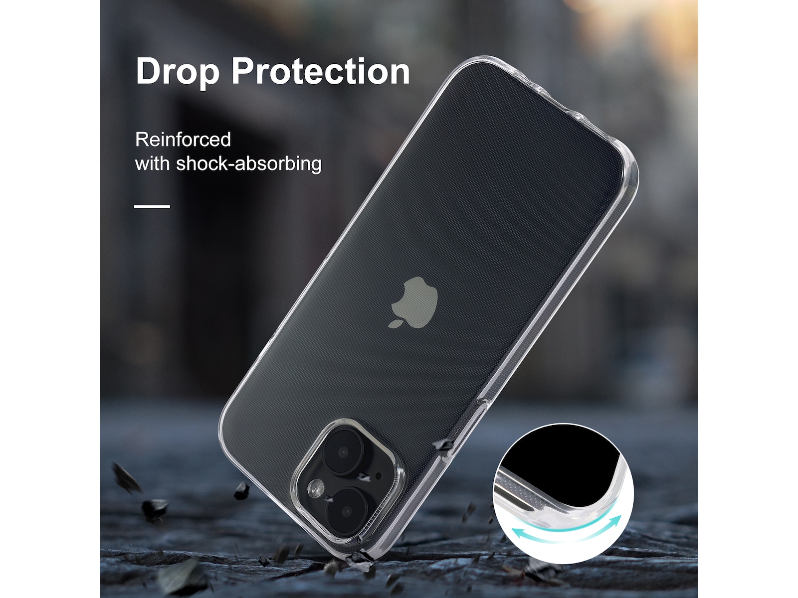 iiglo iPhone 15 / 14 Silikone cover (gennemsigtig) Mobilcover