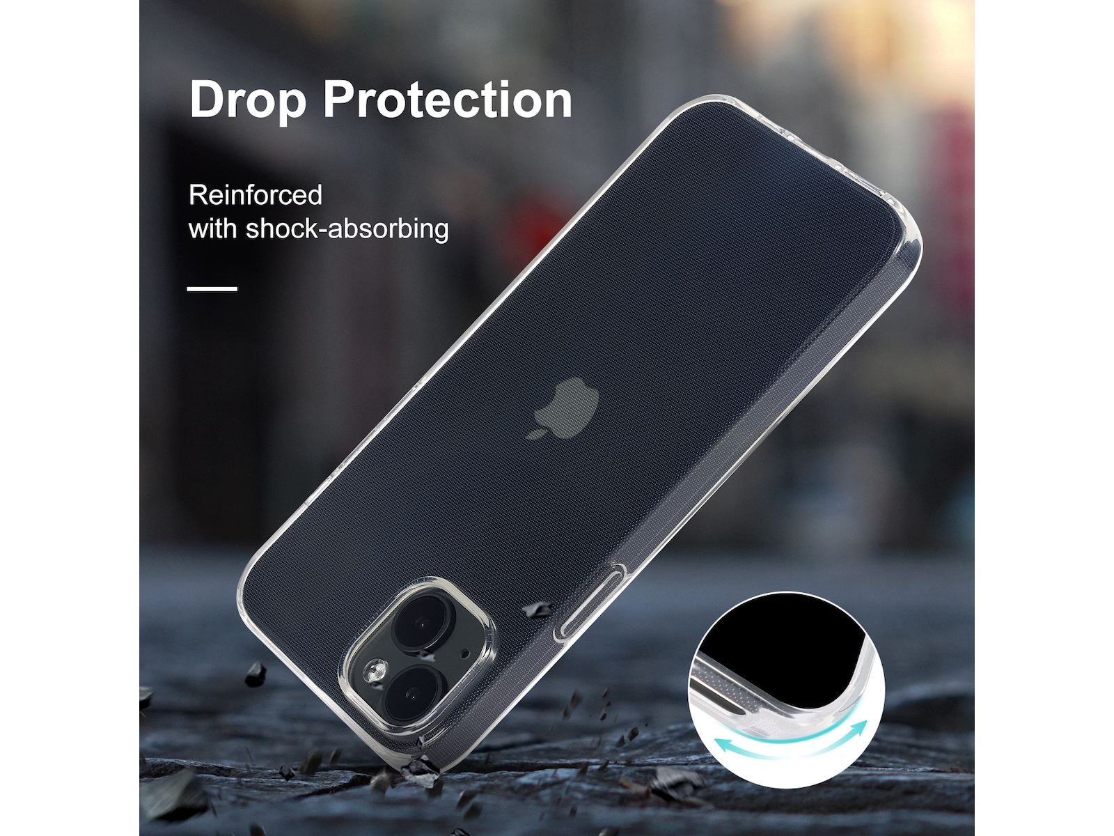 iiglo iPhone 15 Plus Silikone cover (gennemsigtig) Mobilcover