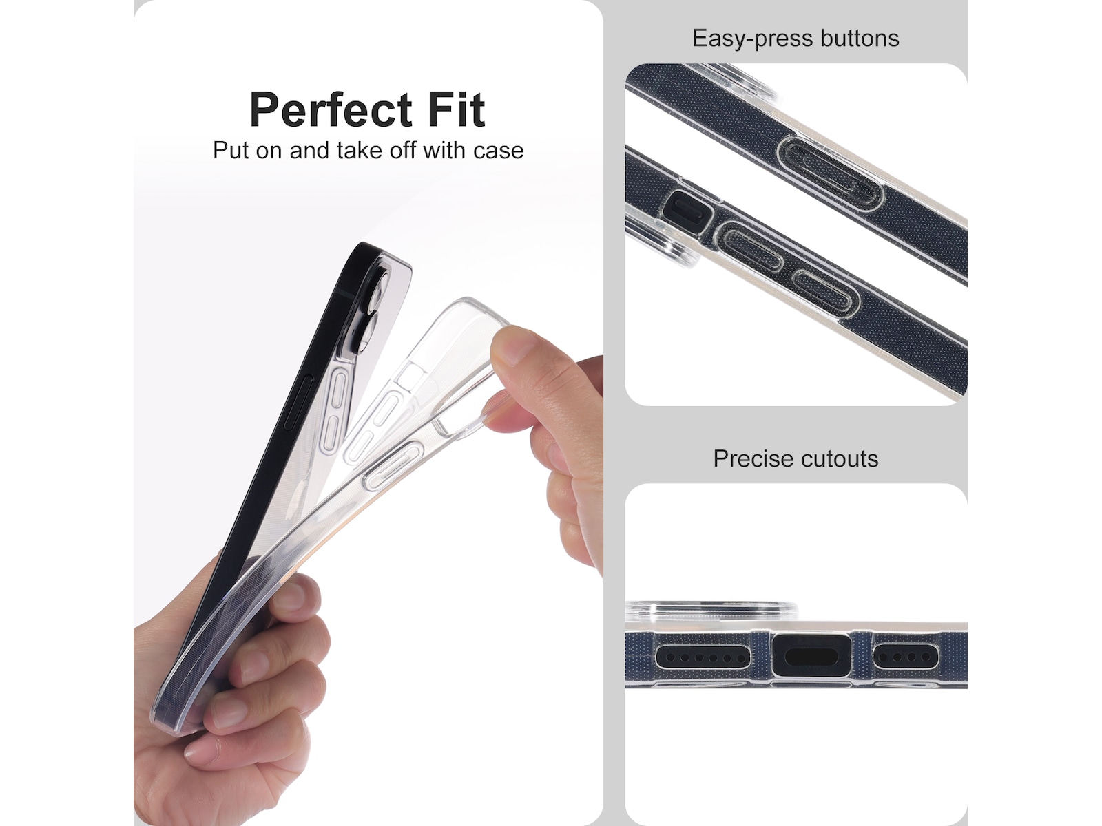 iiglo iPhone 15 Plus Silikone cover (gennemsigtig) Mobilcover