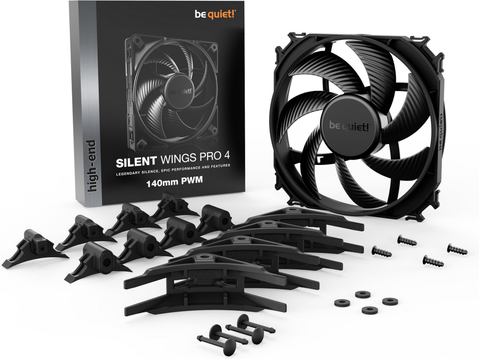 be quiet! Silent Wings Pro 4 120mm PWM Blæser (sort) Blæsere