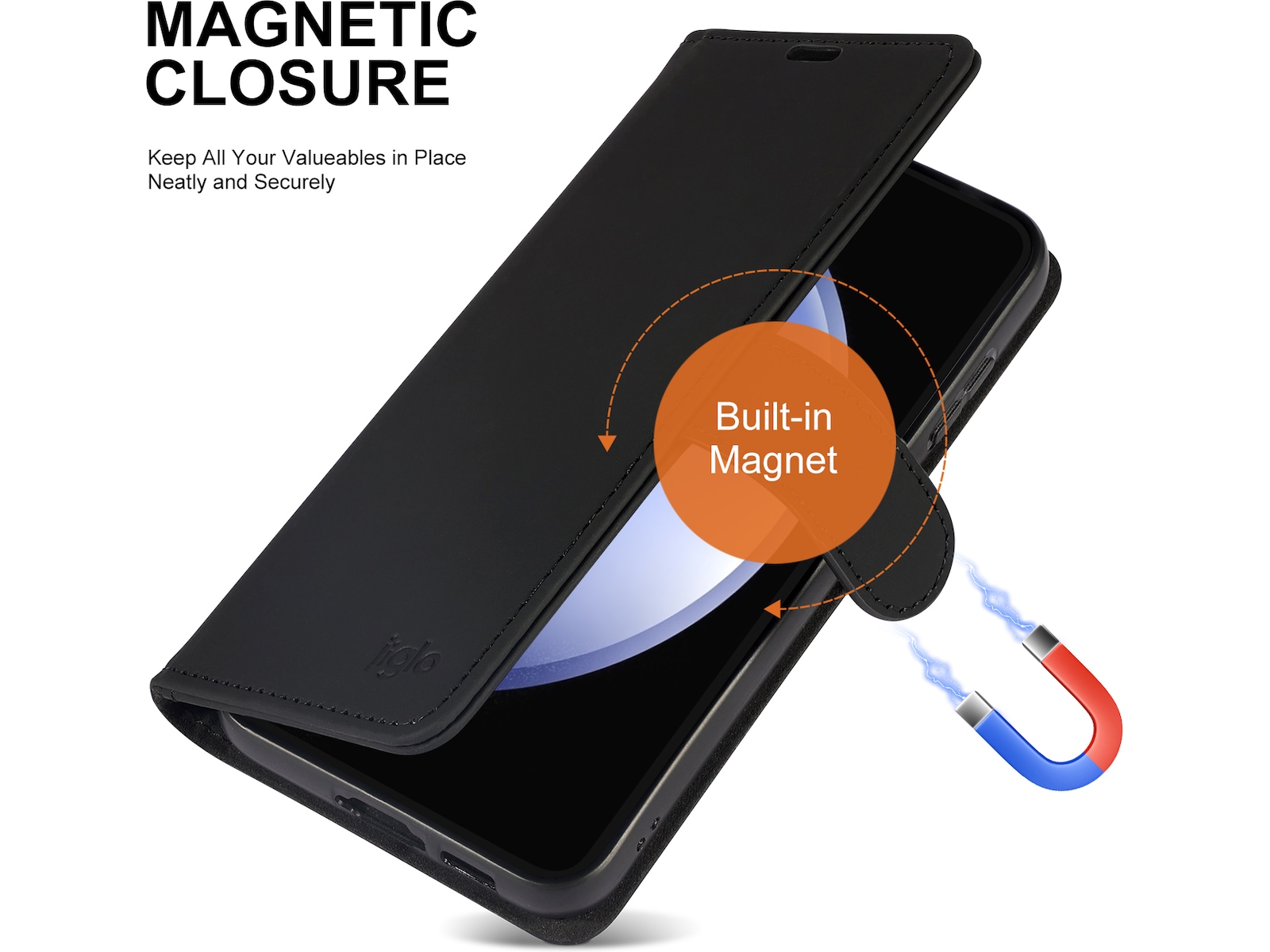 iiglo Galaxy S23 FE Wallet Cover (sort) Mobilcover