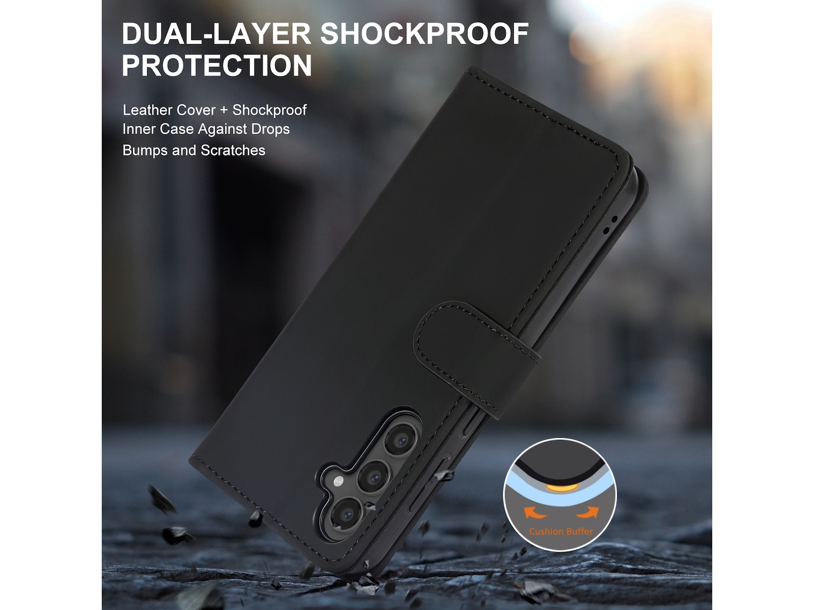 iiglo Galaxy S23 FE Wallet Cover (sort) Mobilcover