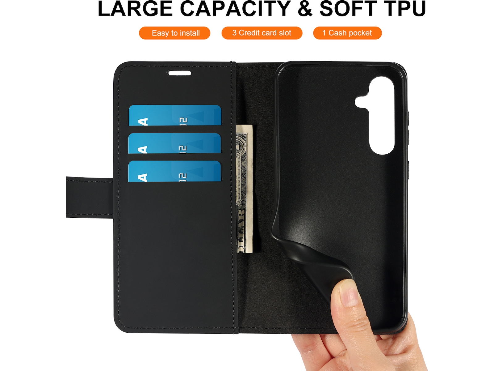 iiglo Galaxy S23 FE Wallet Cover (sort) Mobilcover