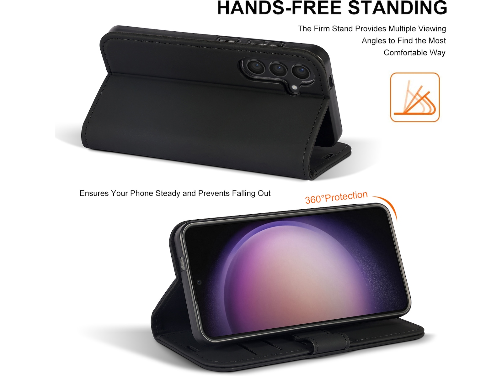 iiglo Galaxy S24 Wallet Cover (sort) Mobilcover