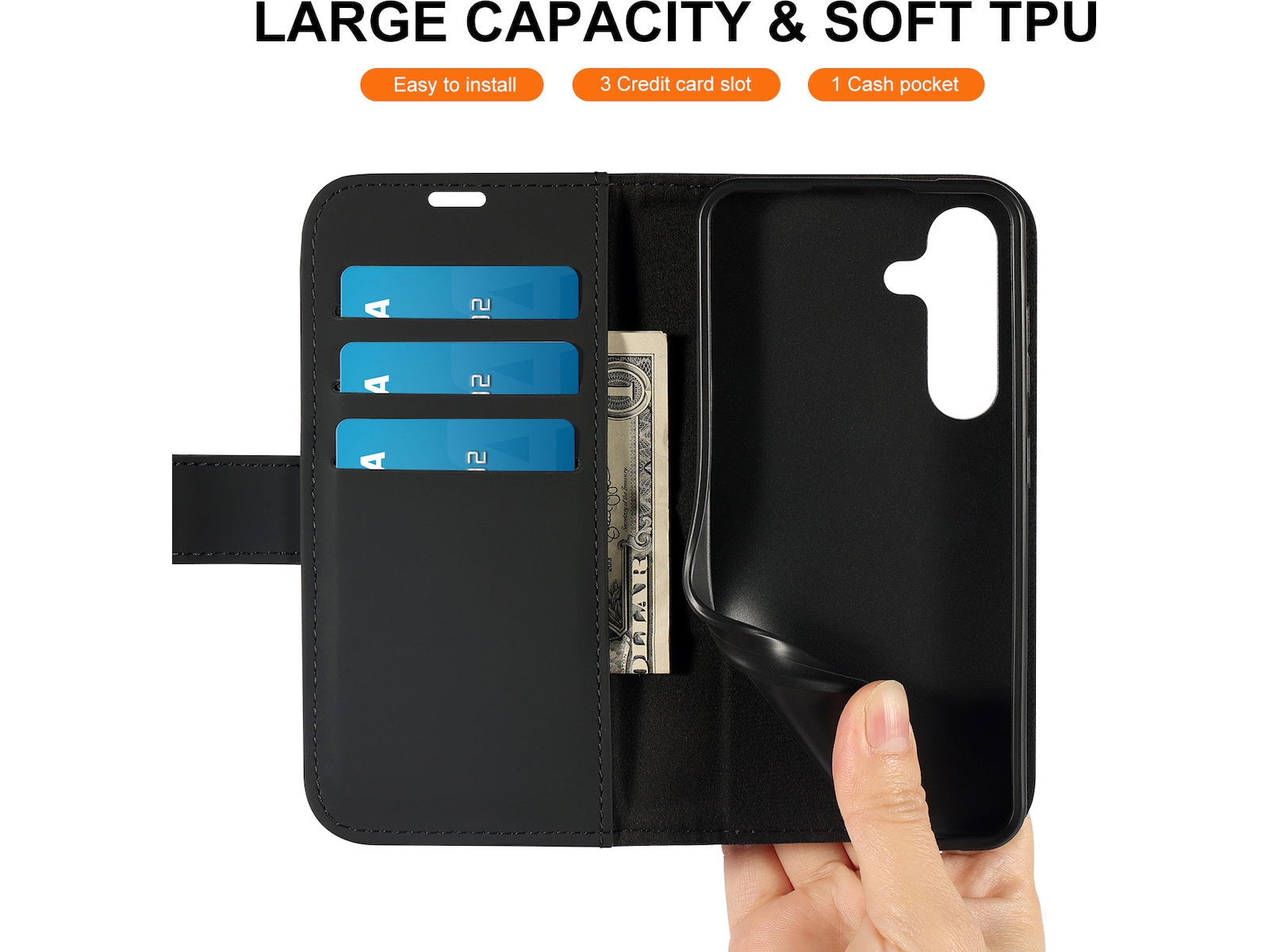 iiglo Galaxy S24 Wallet Cover (sort) Mobilcover