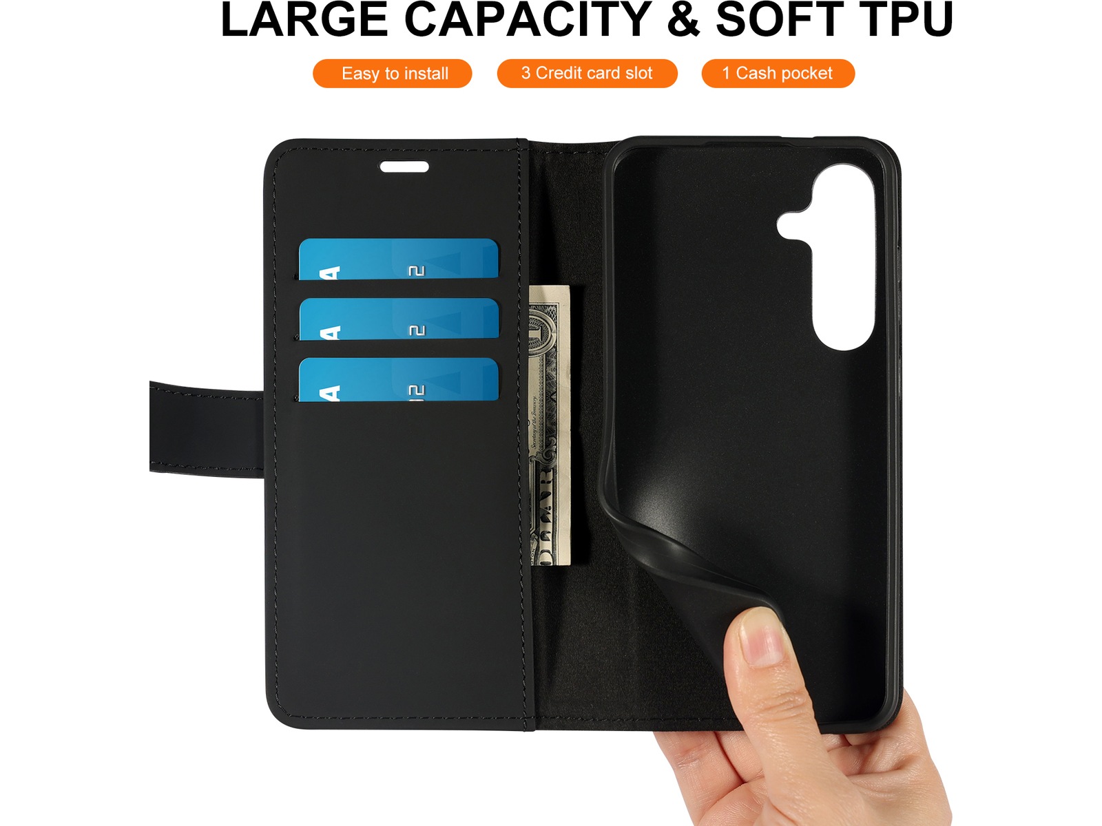 iiglo Galaxy S24+ Wallet Cover (sort) Mobilcover