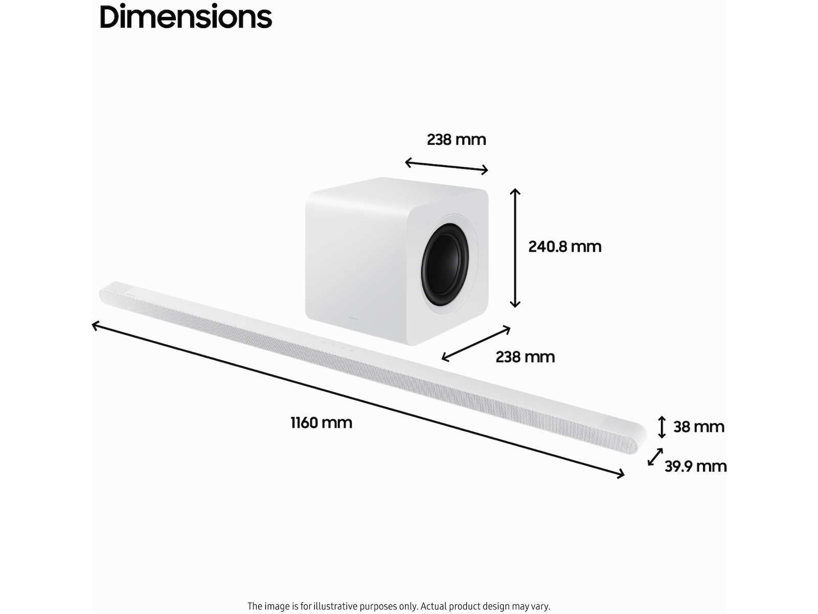 Samsung HW-S811D soundbar med subwoofer (hvidt) Soundbars
