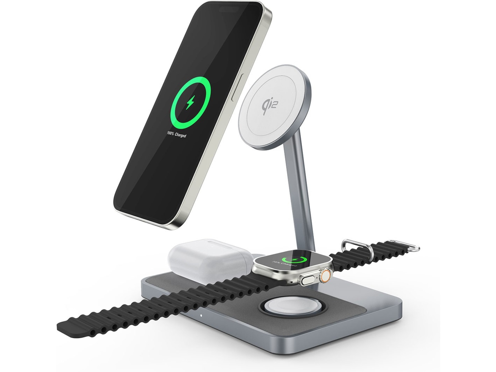 Andersson 3-i-1 Qi2 30W Trådløs ladestation Trådløs oplader