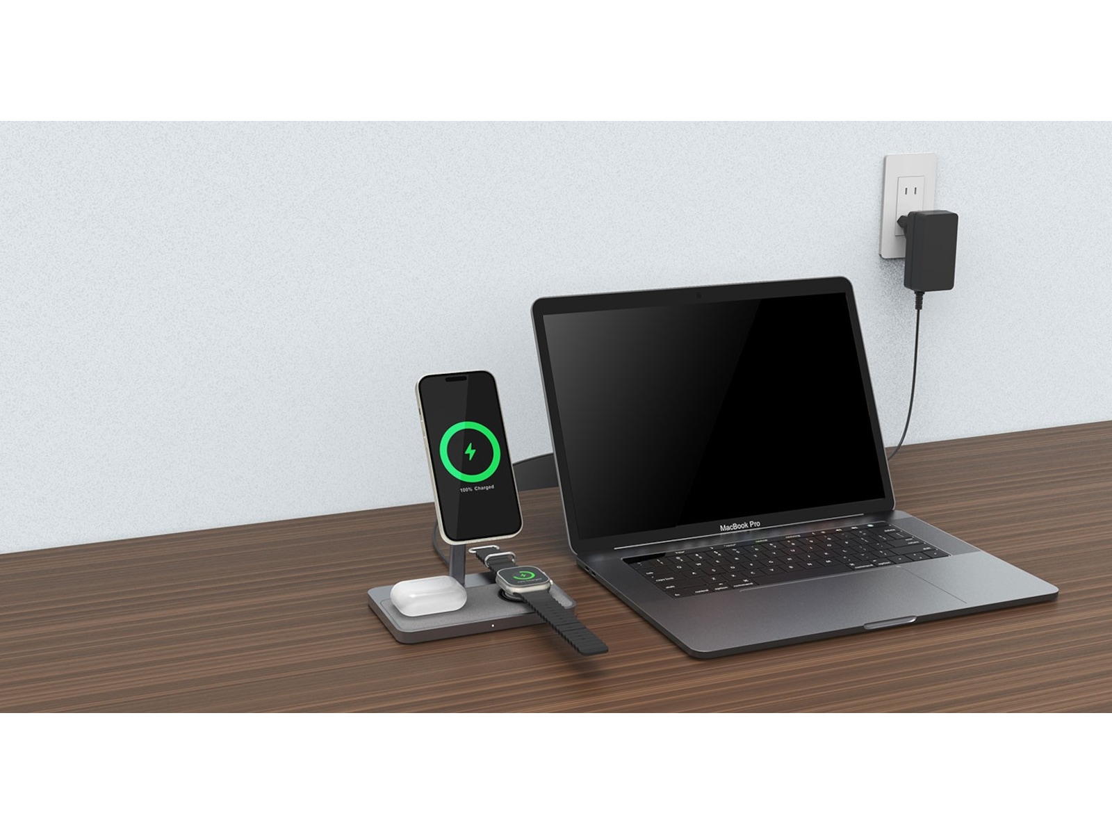 Andersson 3-i-1 Qi2 30W Trådløs ladestation Trådløs oplader