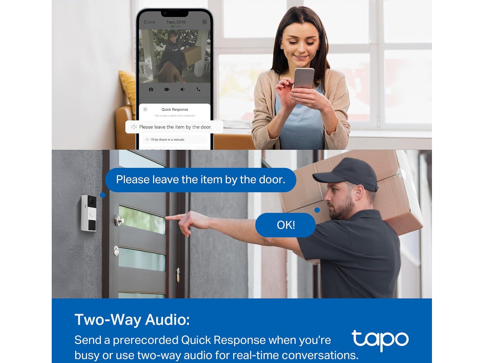 TP-Link Tapo D210 dørklokkekamera Dørklokker