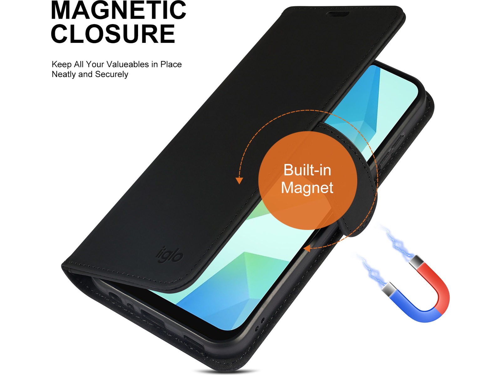 iiglo Galaxy A16 Wallet cover (sort) Mobilcover