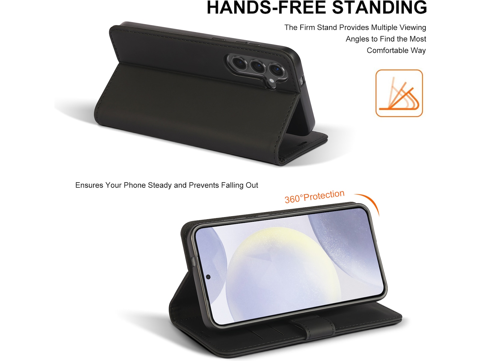 iiglo Galaxy S25+ Wallet cover (sort) Mobilcover