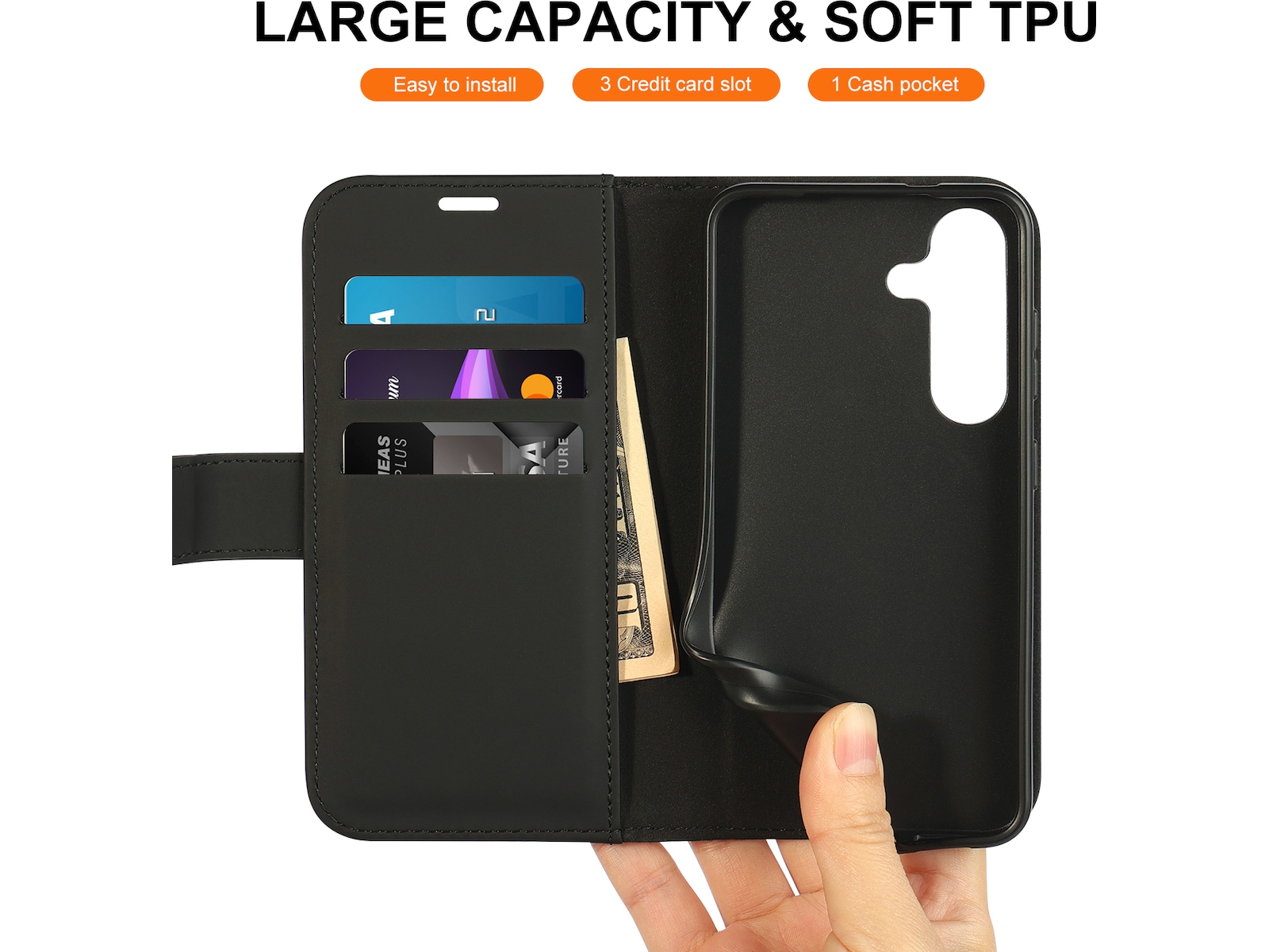 iiglo Galaxy S25 Wallet cover (sort) Mobilcover