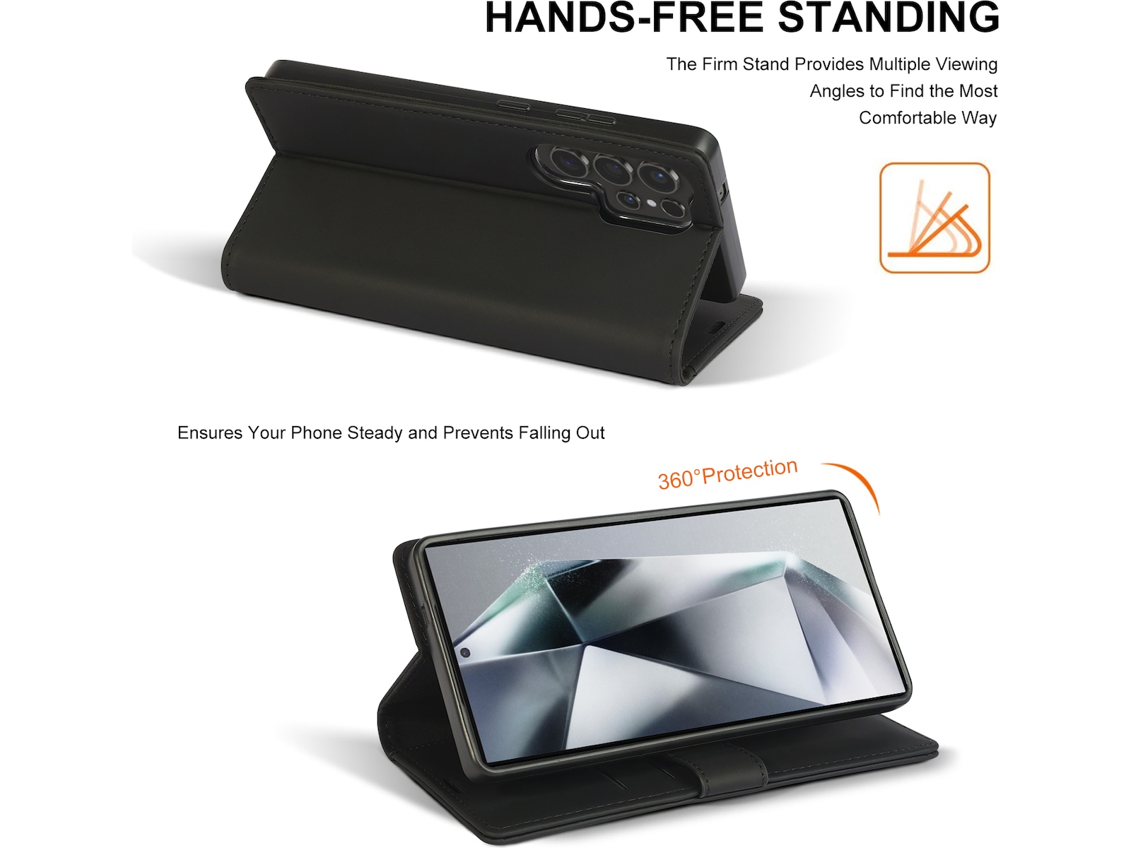 iiglo Galaxy S25 Ultra Wallet cover (sort) Mobilcover