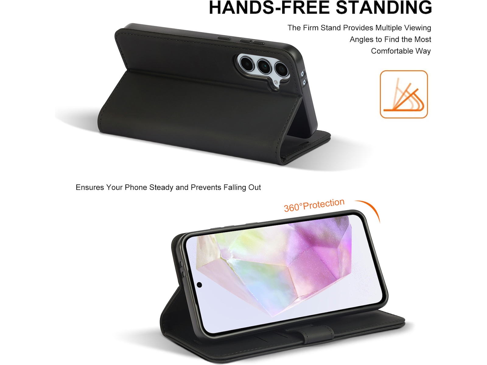 iiglo Galaxy A36 Wallet cover (sort) Mobilcover