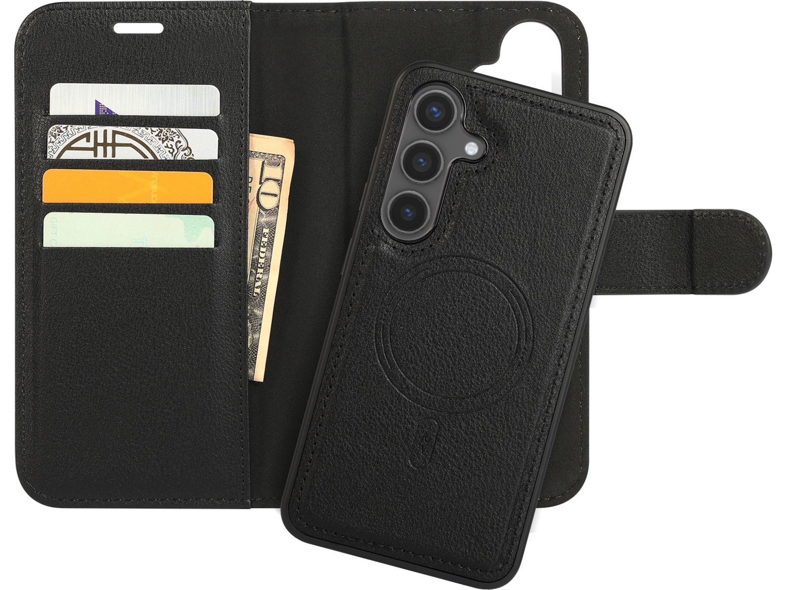 iiglo Galaxy S24 2-i-1 Wallet cover (sort) Mobilcover