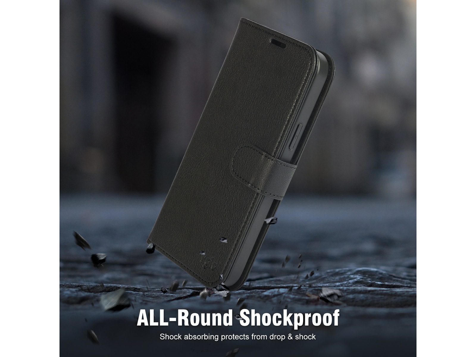 iiglo iPhone 15 Plus 2-i-1 Wallet cover (sort) Mobilcover