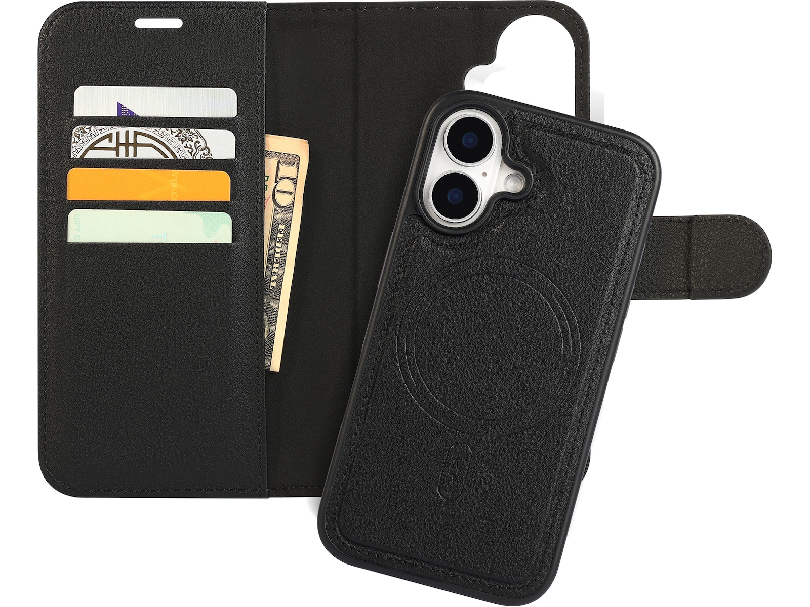 iiglo iPhone 16 2-i-1 Wallet cover (sort) Mobilcover