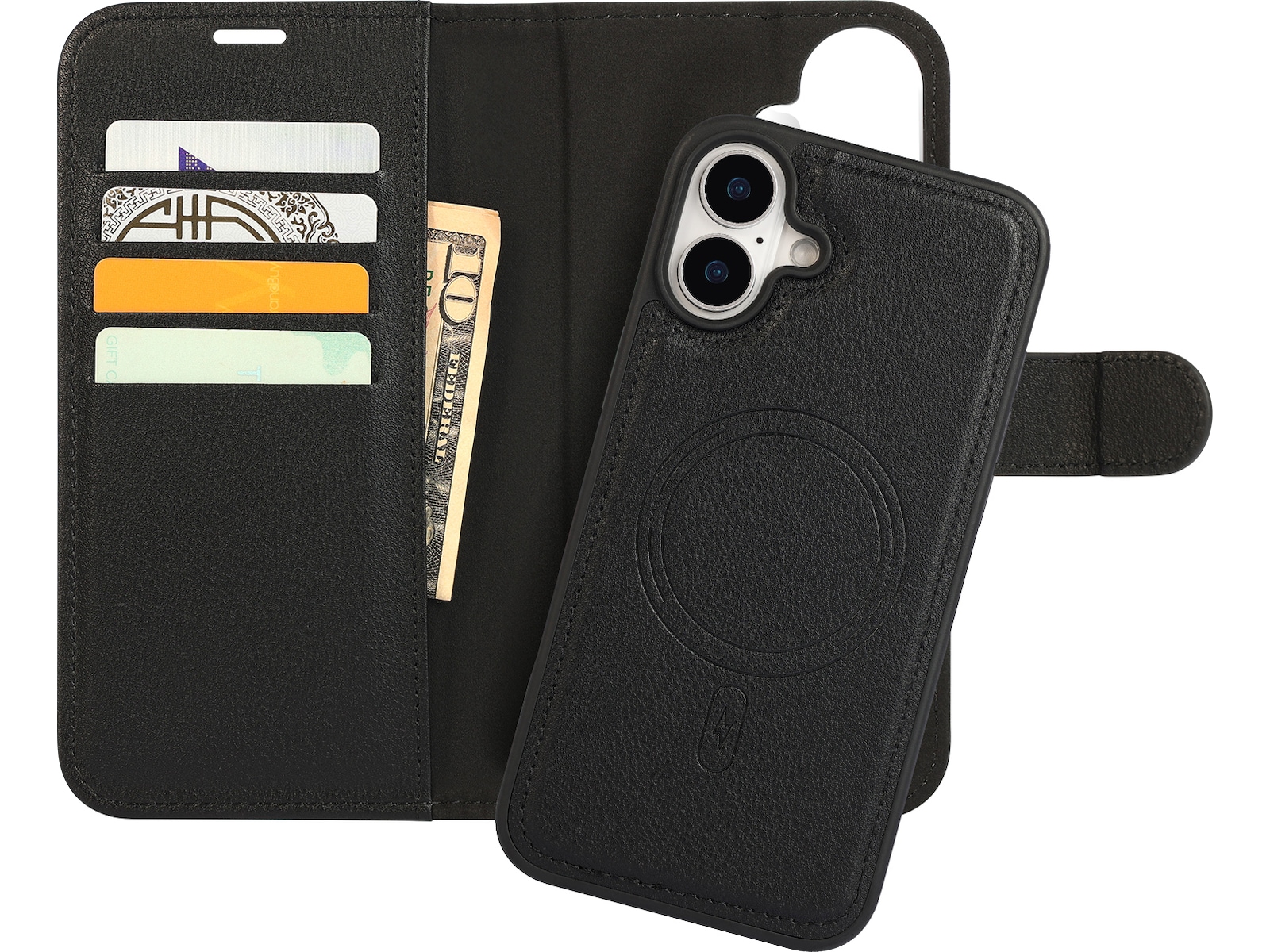 iiglo iPhone 16 Plus 2-i-1 Wallet cover (sort) Mobilcover