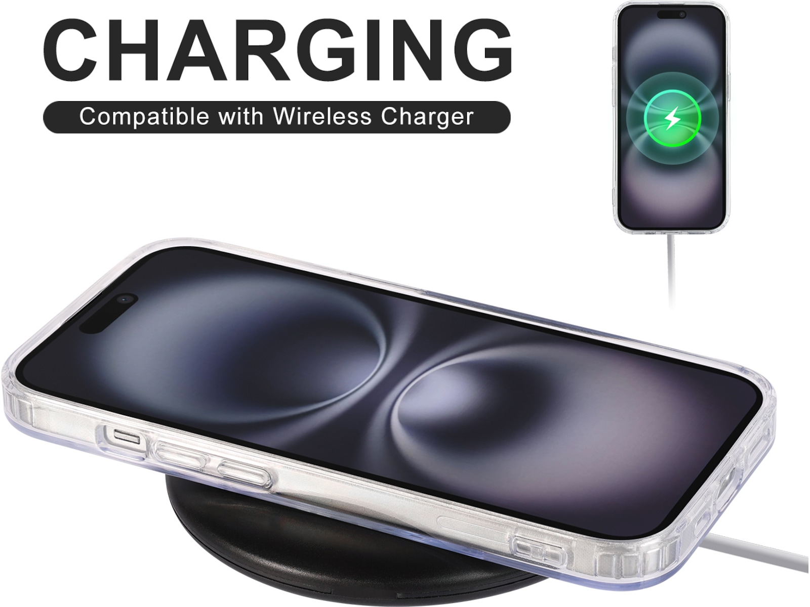 iiglo iPhone 16 Plus Magnetic Clear Case (gennemsigtig) Mobilcover