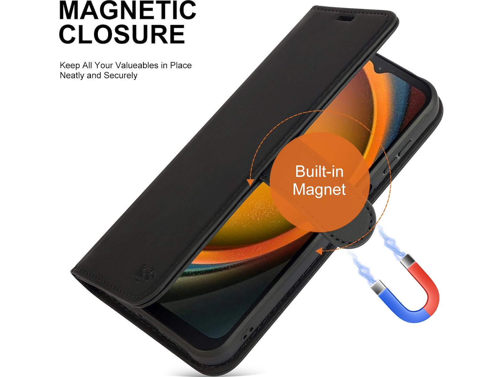 iiglo Galaxy Xcover 7 Pro Wallet cover (sort) Mobilcover