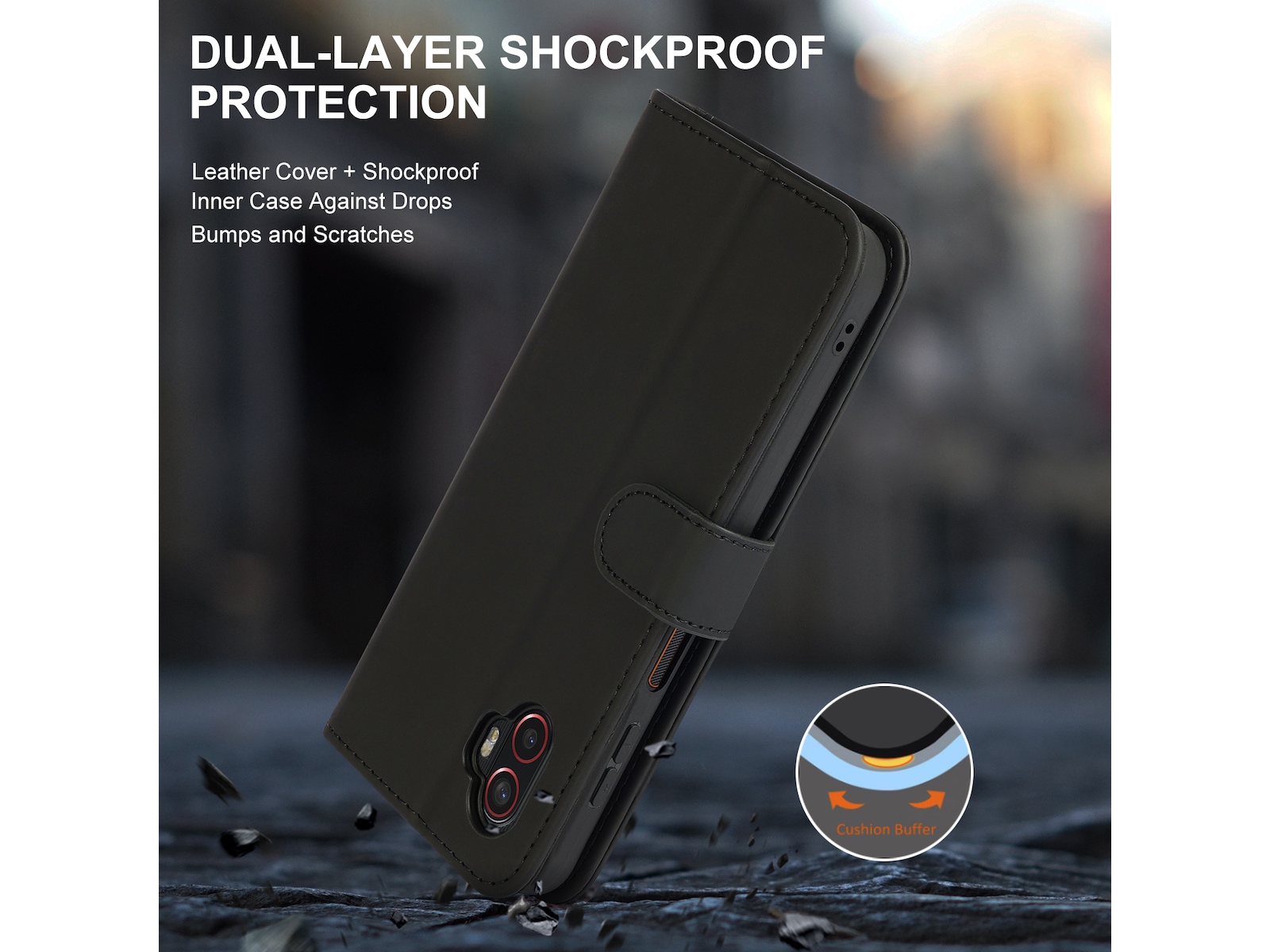 iiglo Galaxy Xcover 7 Pro Wallet cover (sort) Mobilcover