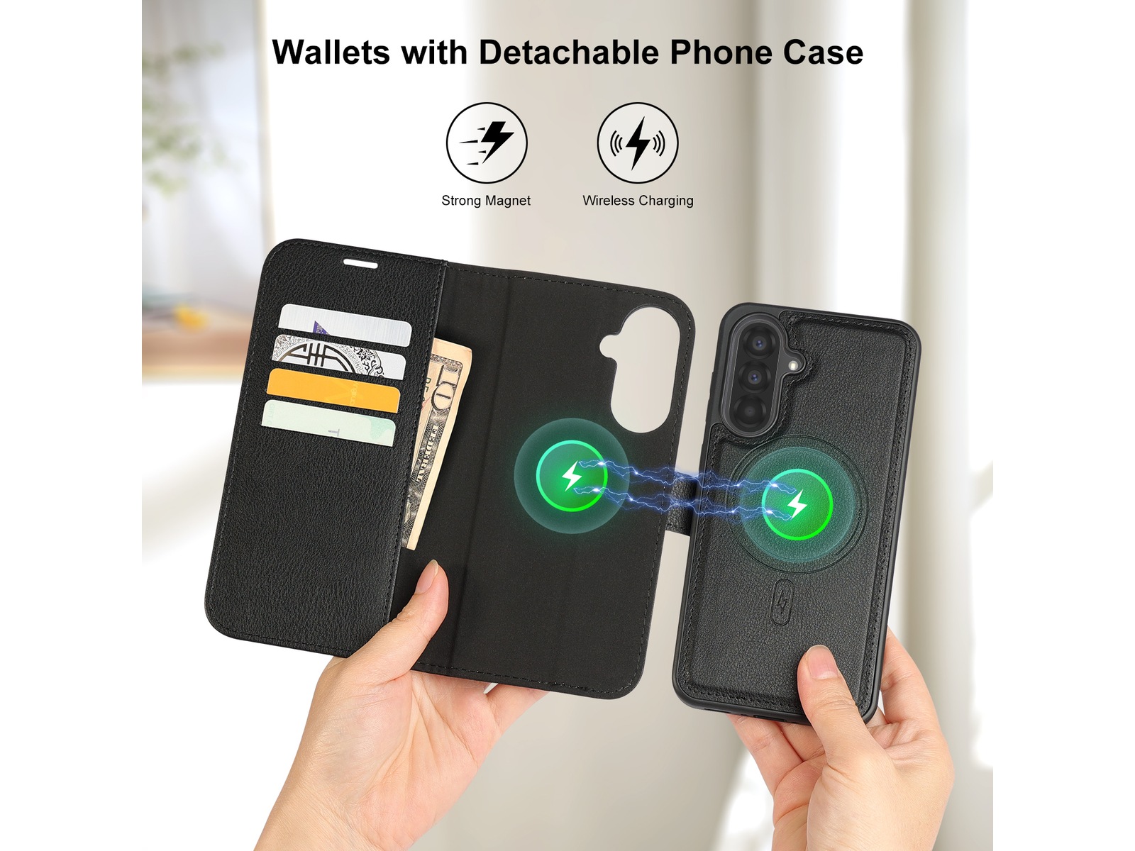 iiglo Galaxy A56 2-i-1 Wallet cover (sort) Mobilcover