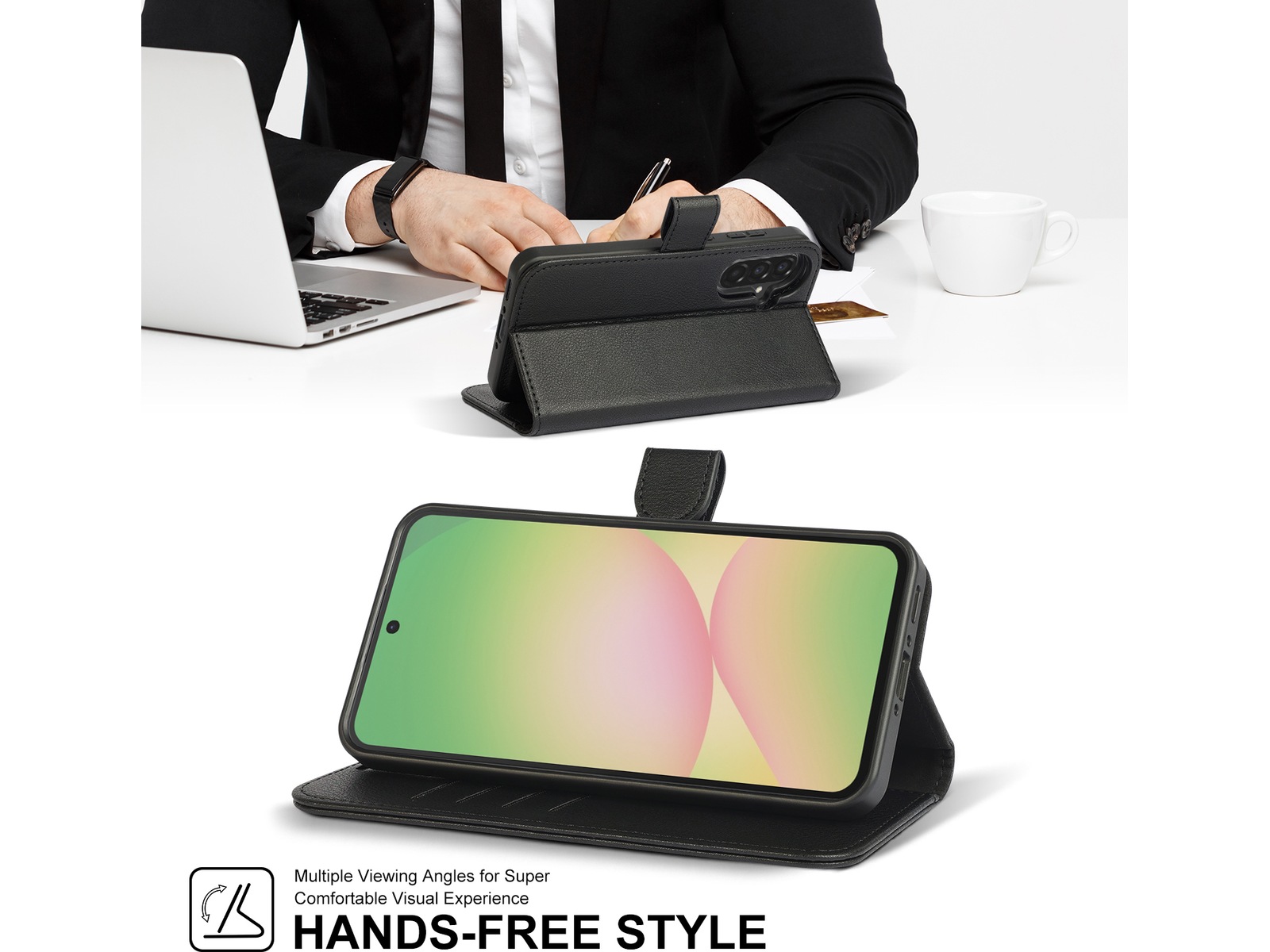 iiglo Galaxy A56 2-i-1 Wallet cover (sort) Mobilcover