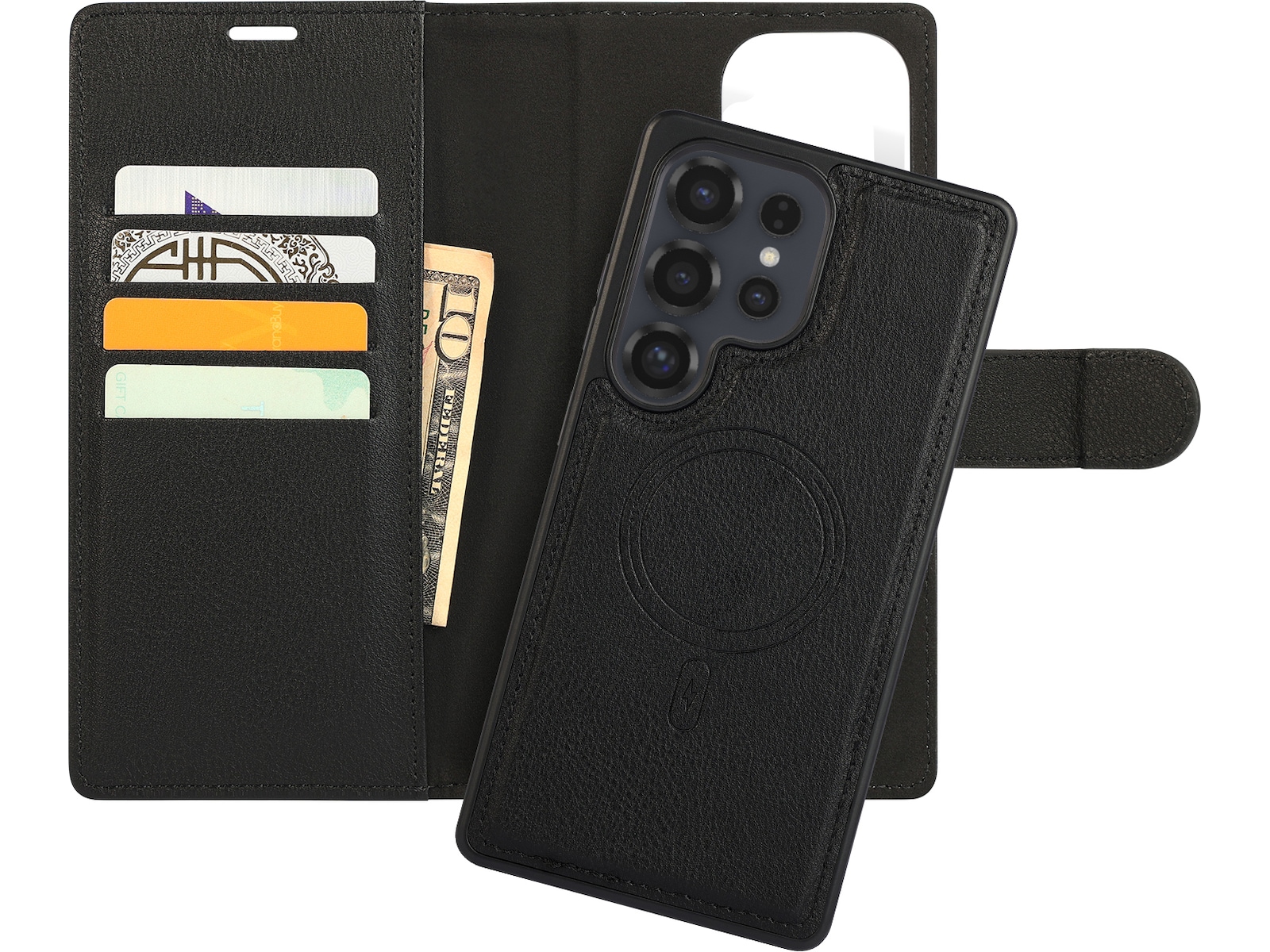iiglo Galaxy S25 Ultra 2-i-1 Wallet cover (sort) Mobilcover