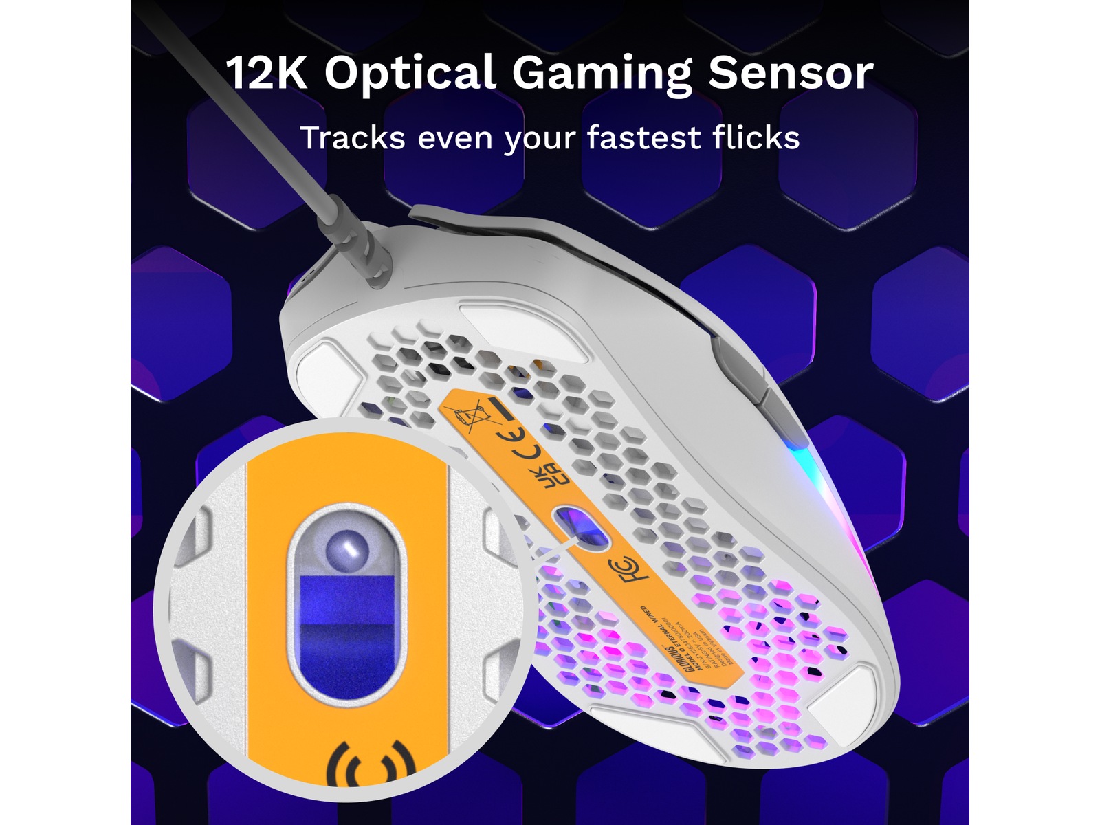 Glorious Model O Eternal gamingmus (hvid) Gamingmus