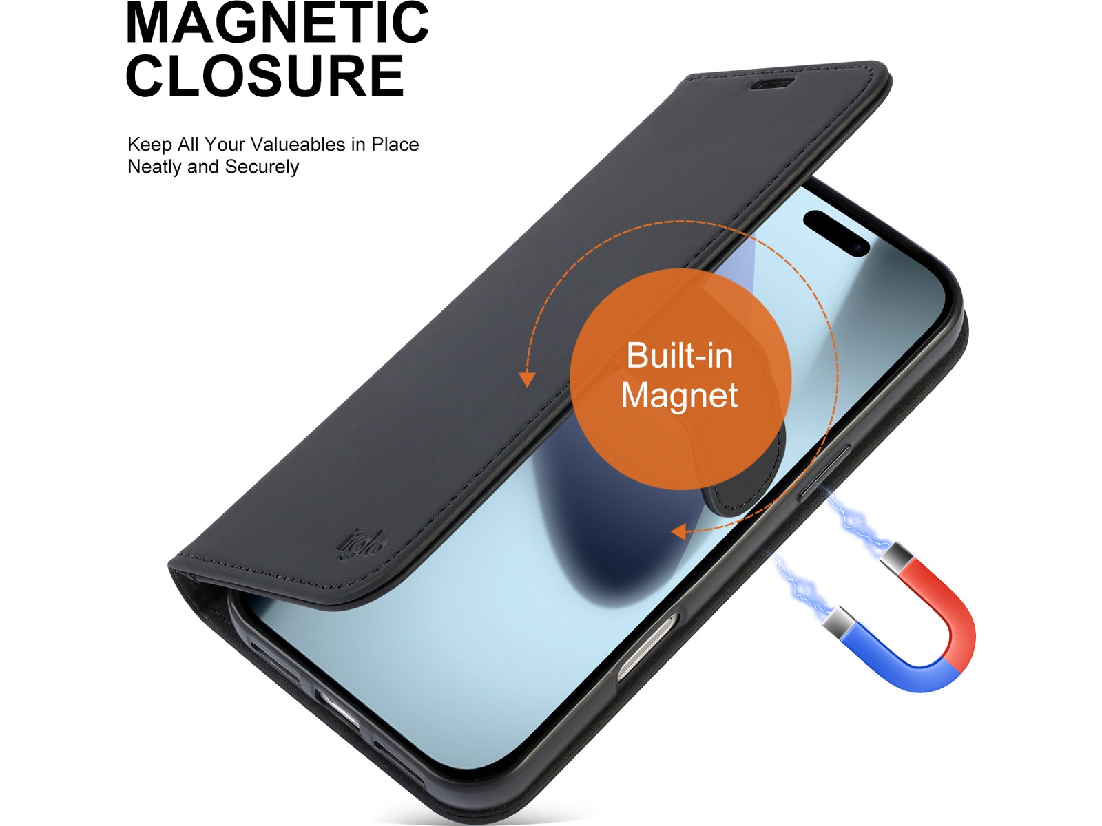 iiglo iPhone 17 Pro Max Wallet Cover (sort) Mobilcover