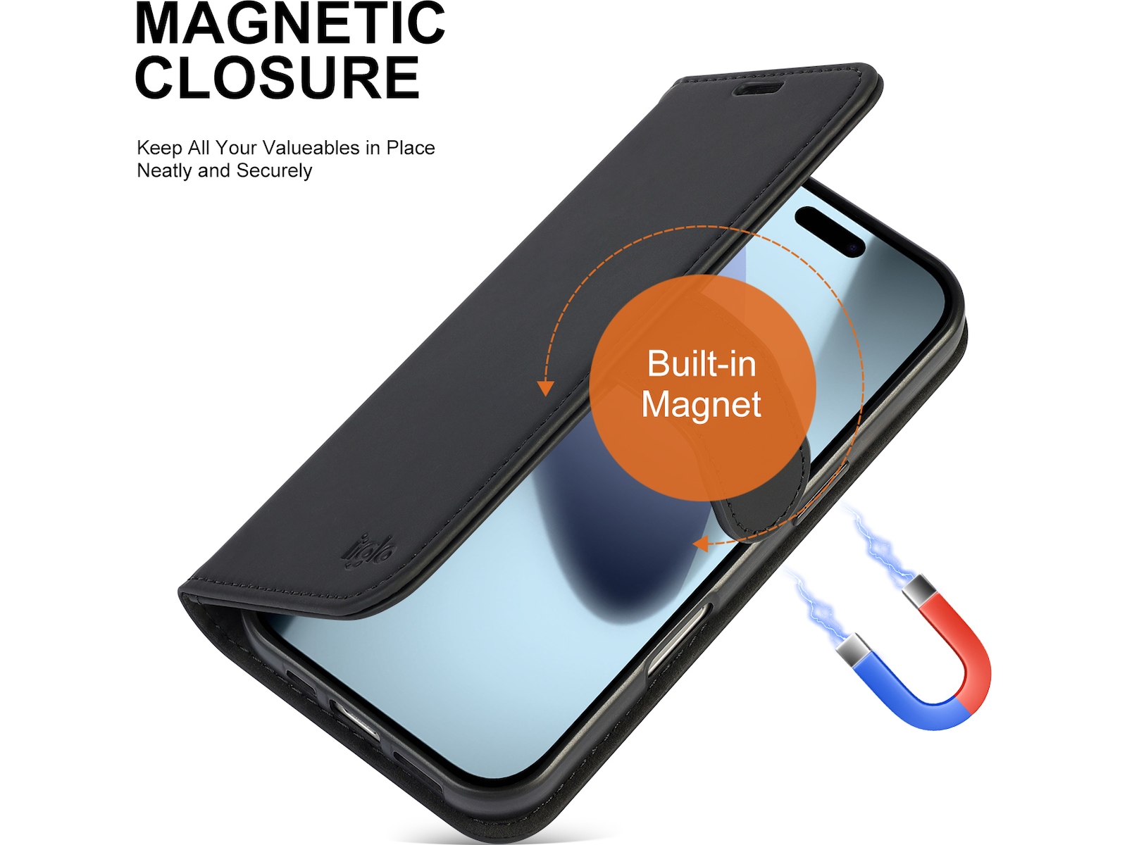 iiglo iPhone 17 Wallet Cover (sort) Mobilcover