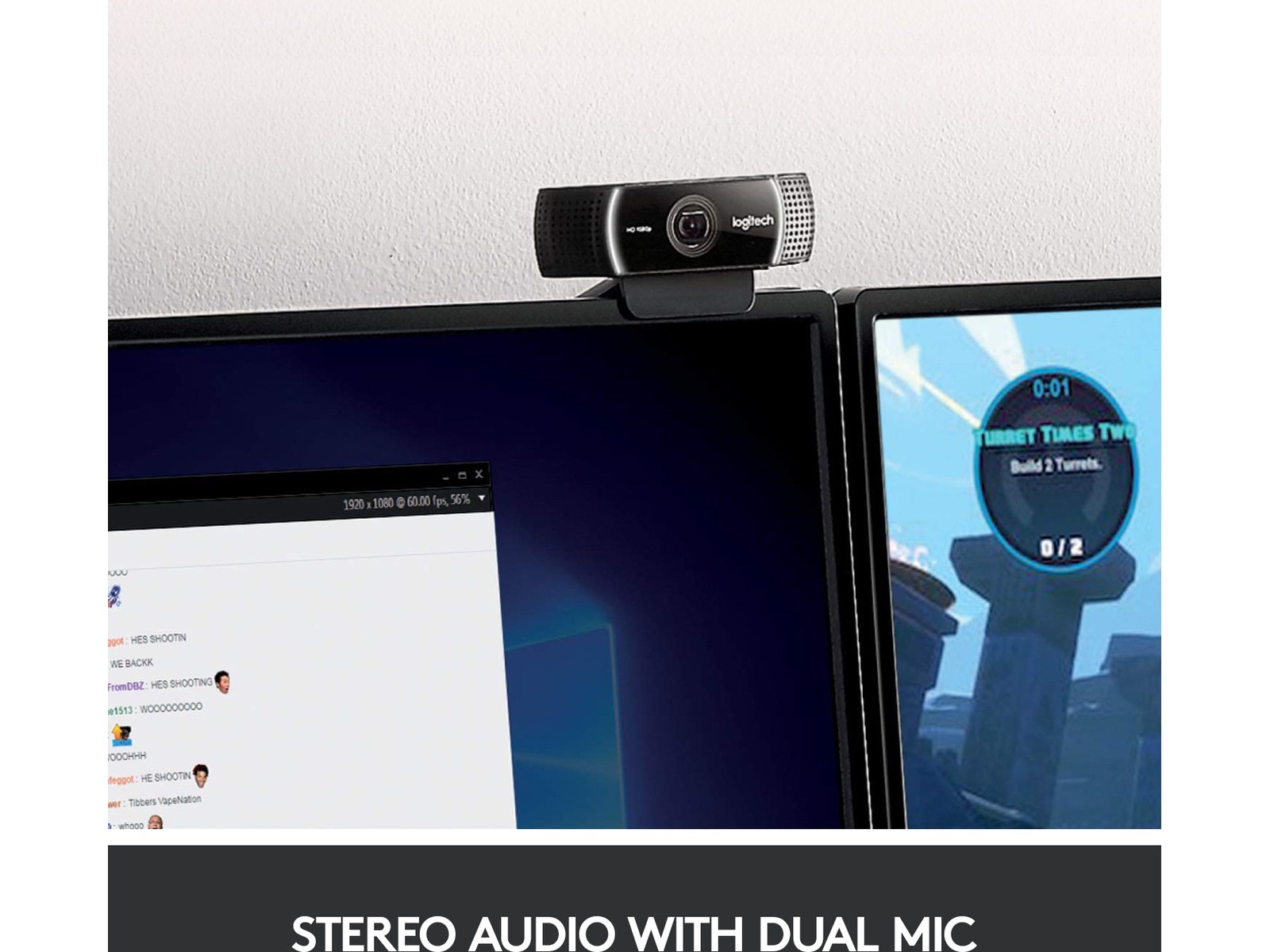 Logitech C922 30FPS 1080P Professional Streaming Webcam Webkameraer