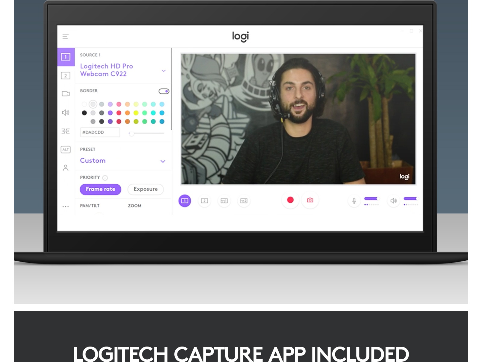 Logitech C922 30FPS 1080P Professional Streaming Webcam Webkameraer