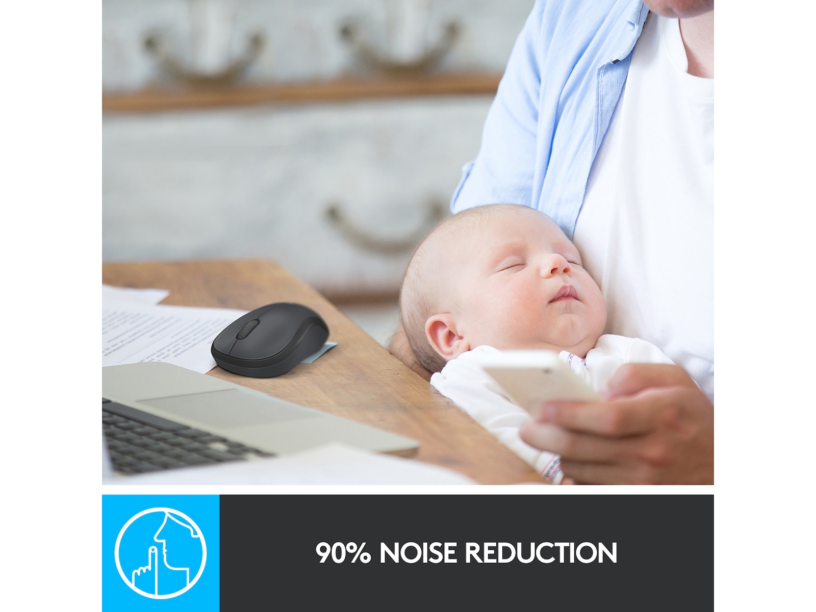 Logitech M220 Silent trådløs Computermus, Sort Mus