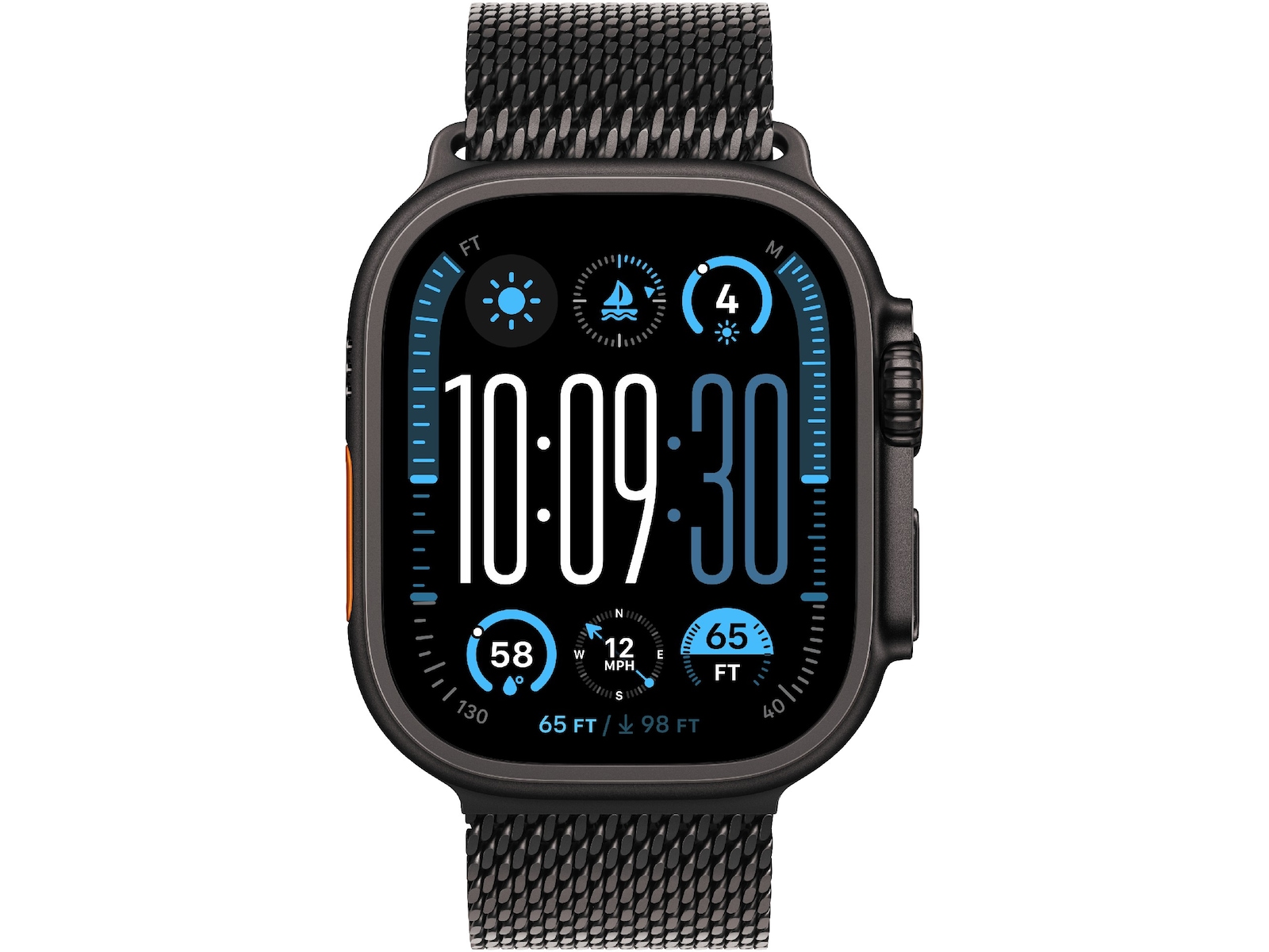 Apple Watch 49mm Titanium Milanese Loop (black) Rem