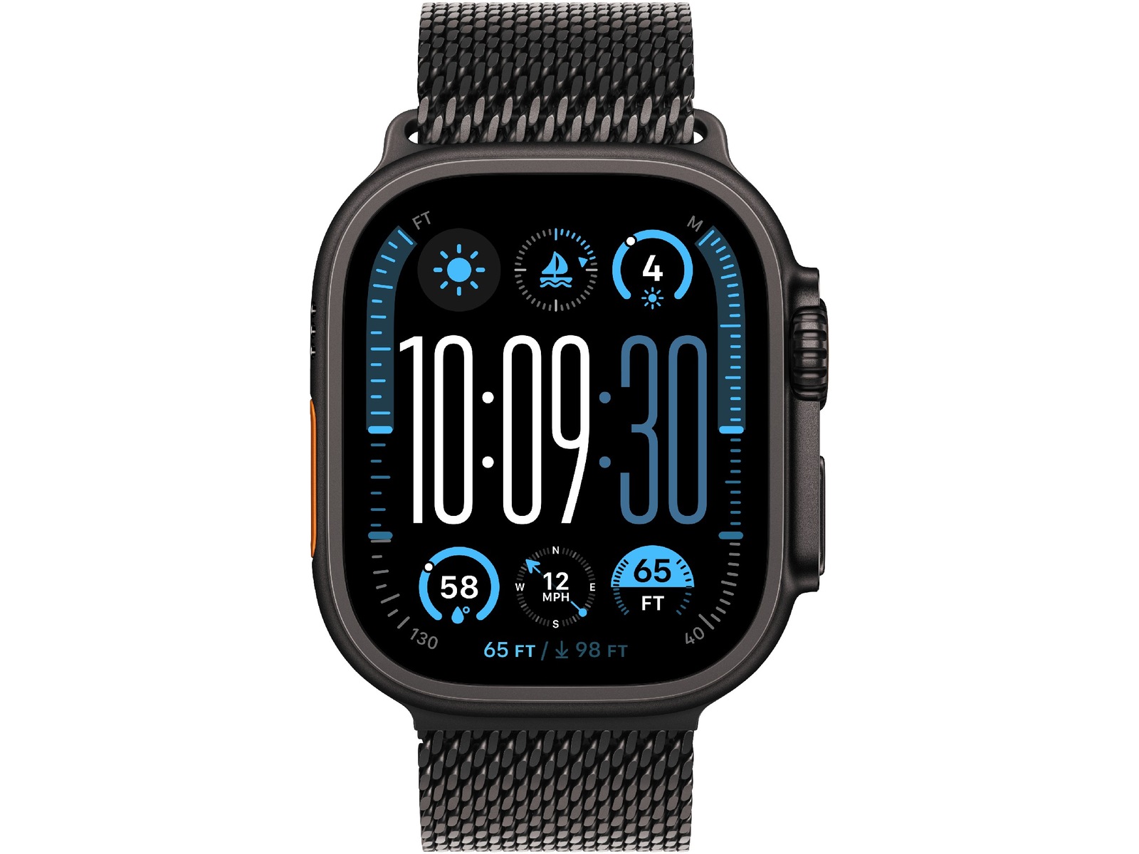 Apple Watch 49mm Titanium Milanese Loop (black) Rem