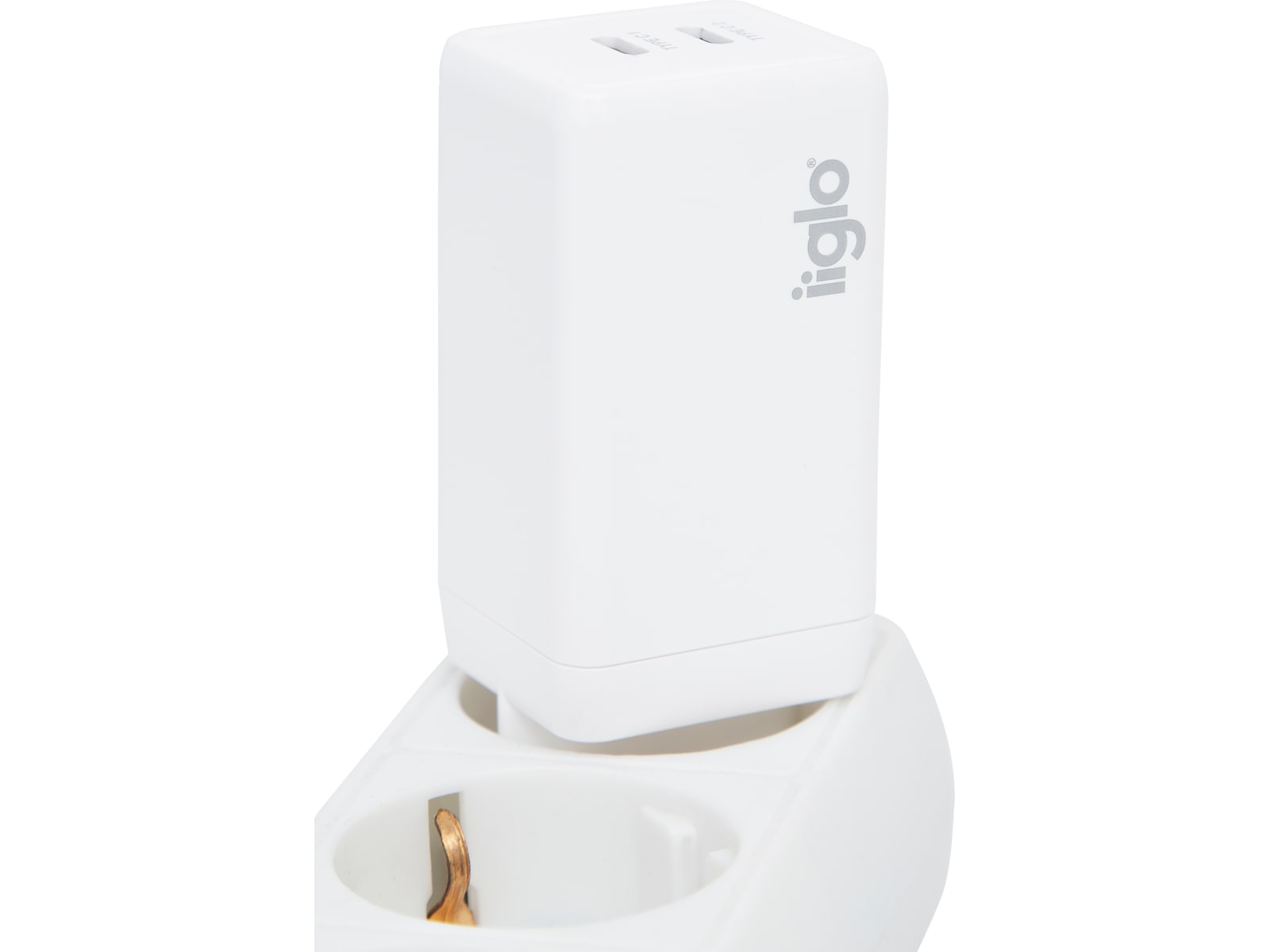 iiglo 65W Vægoplader (hvid) Mobilopladere